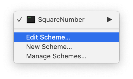 SquareNumber Edit Scheme Menu